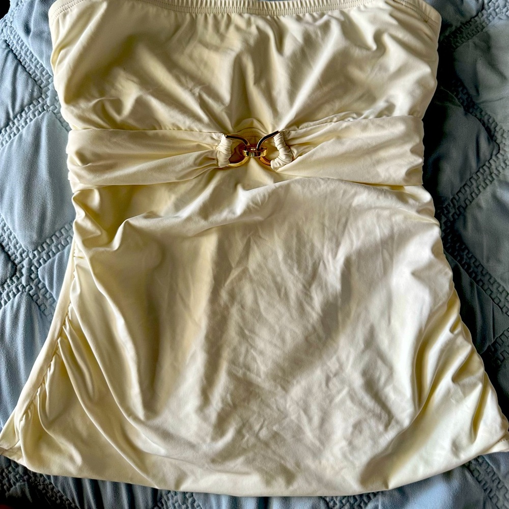 Michael Kors fabulous cream and gold tankini  top size M